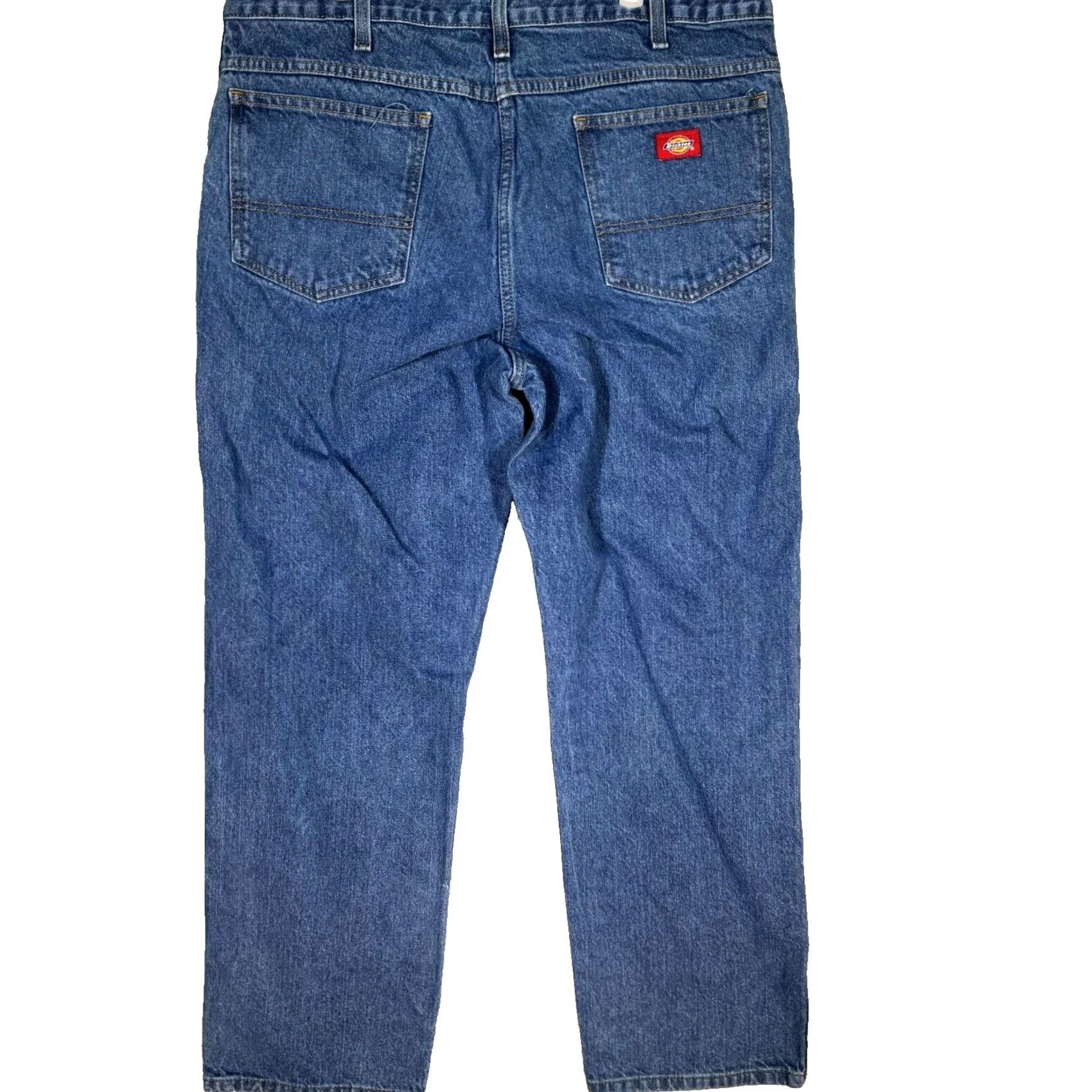 Dickies Dickies Jeans Mens 38x32 Regular Fit Straight Leg Blue Denim 5 Pocket Jeans Mens Regular Blue 38 x 32 Size US 38 / EU 54 - 2 Thumbnail