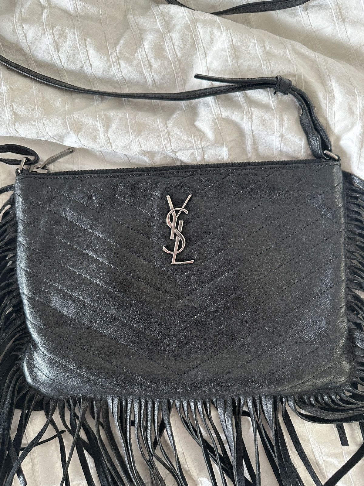 Yves Saint Laurent Saint Laurent black fringe crossbody bag Size ONE SIZE - 2 Thumbnail