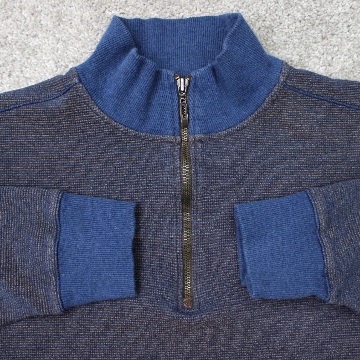 Robert Graham Robert Graham Sweatshirt Mens Large Blue 1/4 Zip Pullover Knitted Cotton Sweatshirt Mens Large Blue 1/4 Zip Refined Title Size US L / EU 52-54 / 3 - 2 Thumbnail