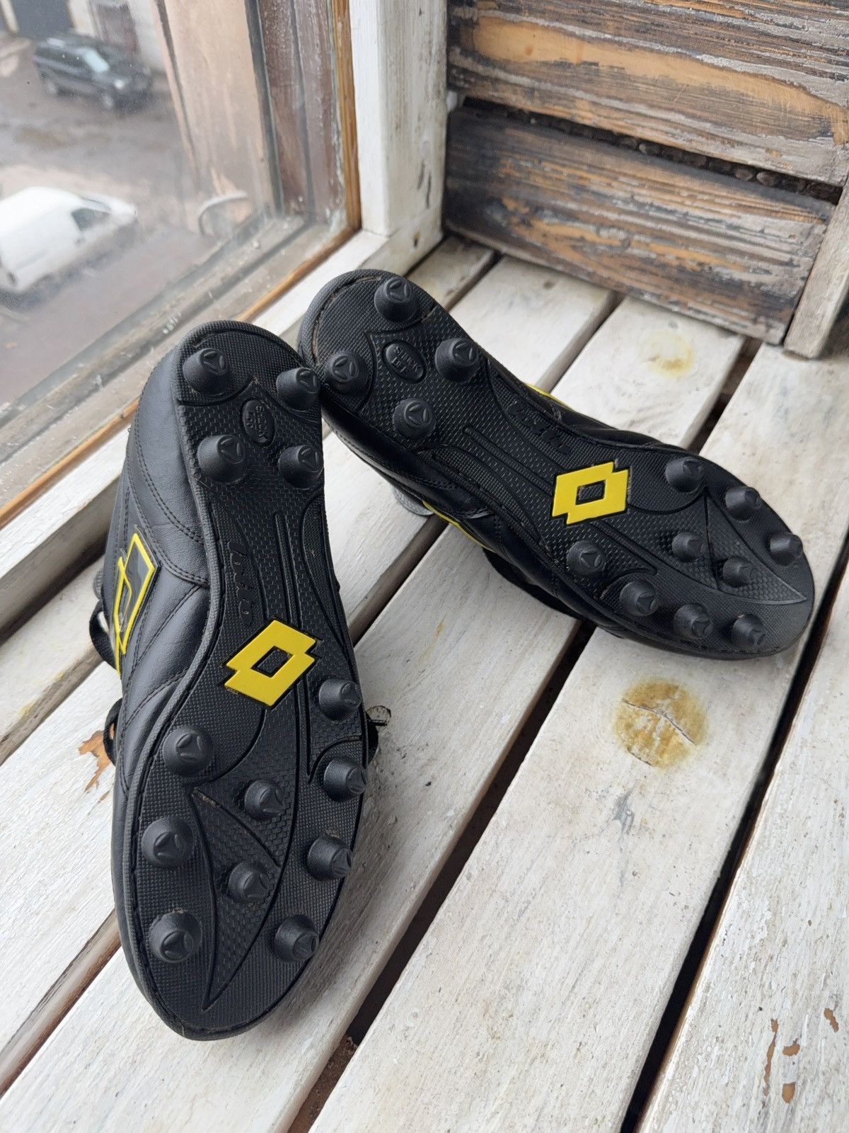 Lotto Sport Vntg Lotto Stadio 4000 FG Soccer Cleats Black Yellow Italy Size US 11 / EU 44 - 17 Thumbnail