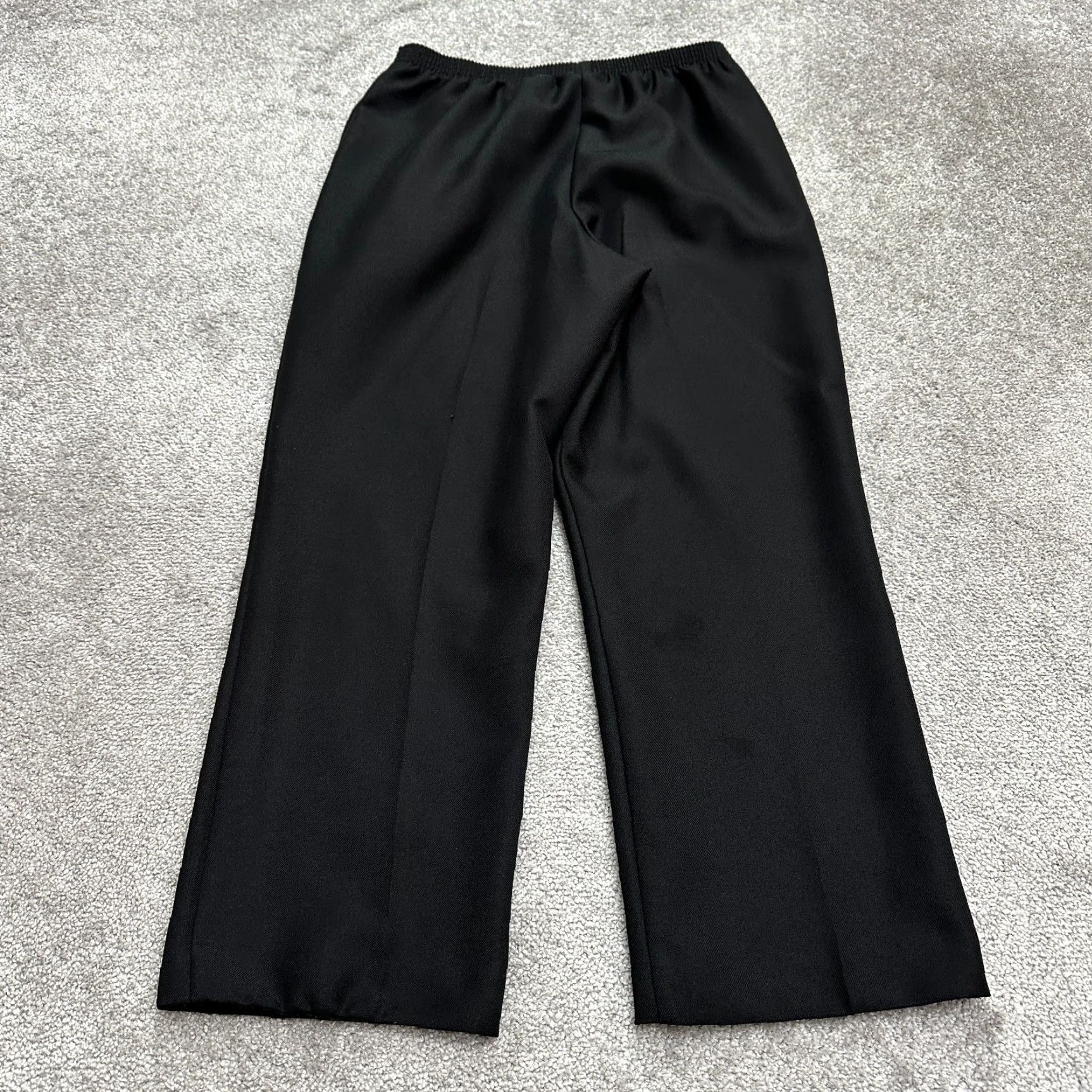 Vintage Alfred Dunner Straight Leg Pants Womens 12P Petite Black Elastic Waist 30x27 Size 34" / US 12 / IT 48 - 2 Thumbnail