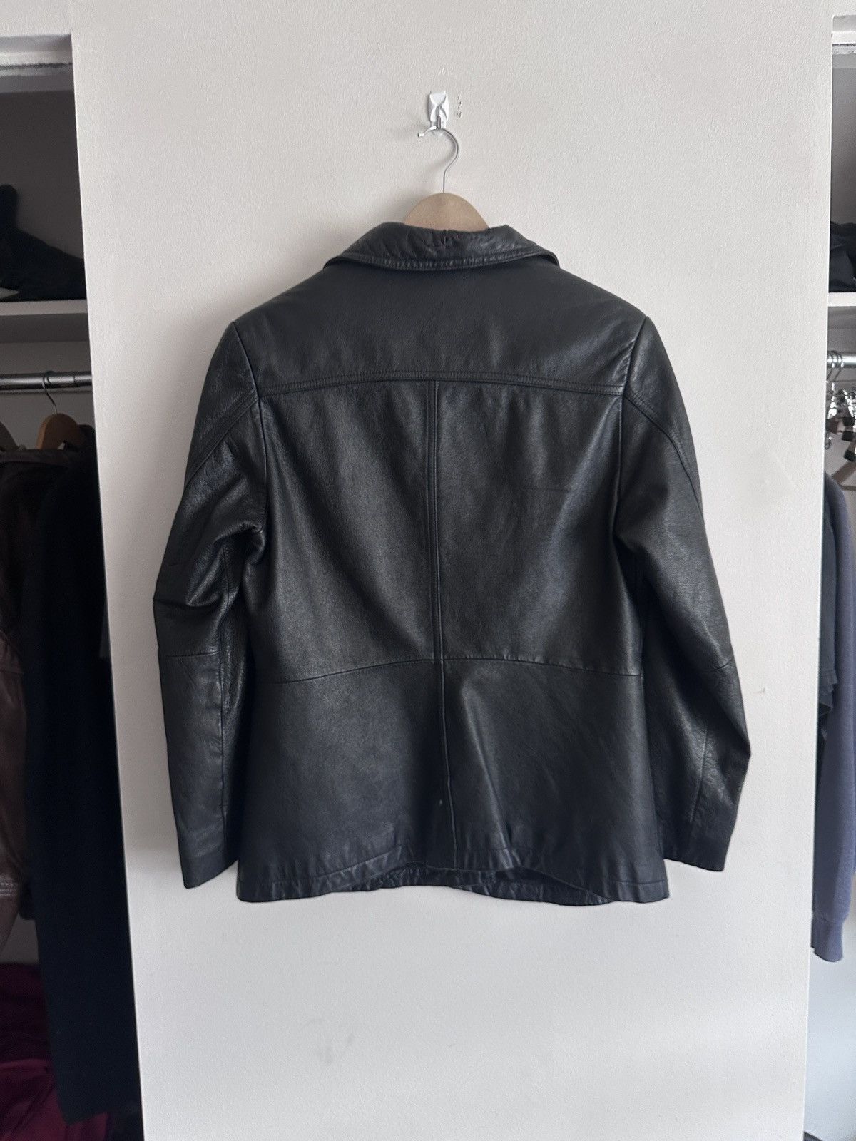 Vintage × Wilsons Leather Black Wilsons Leather Blazer Size L / US 10 / IT 46 - 4 Thumbnail