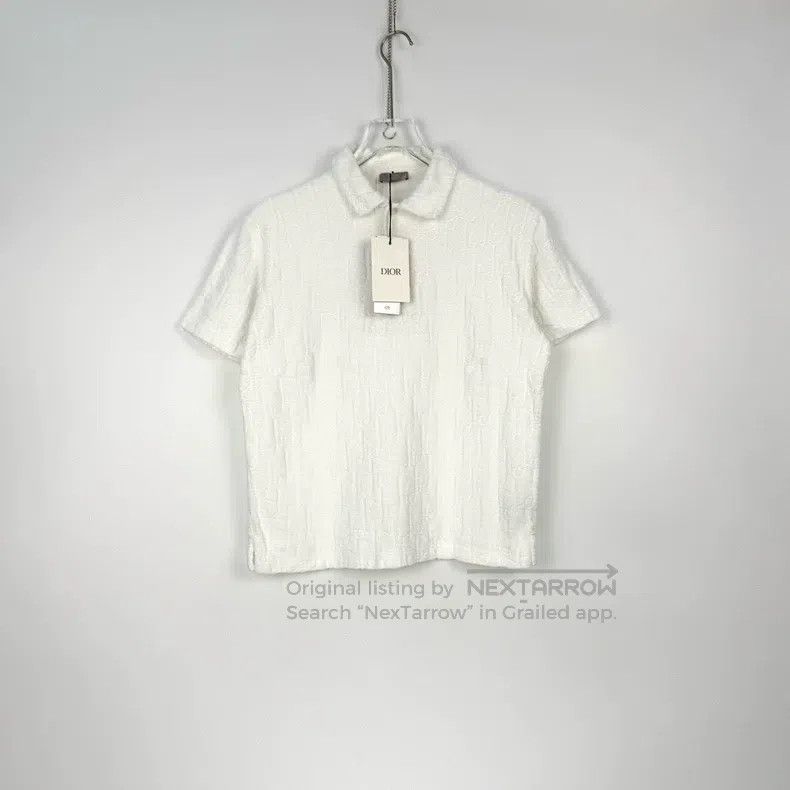 Dior Dior White towel full-printed letter short-sleeved polo Size US XXS / EU 40 - 3 Thumbnail