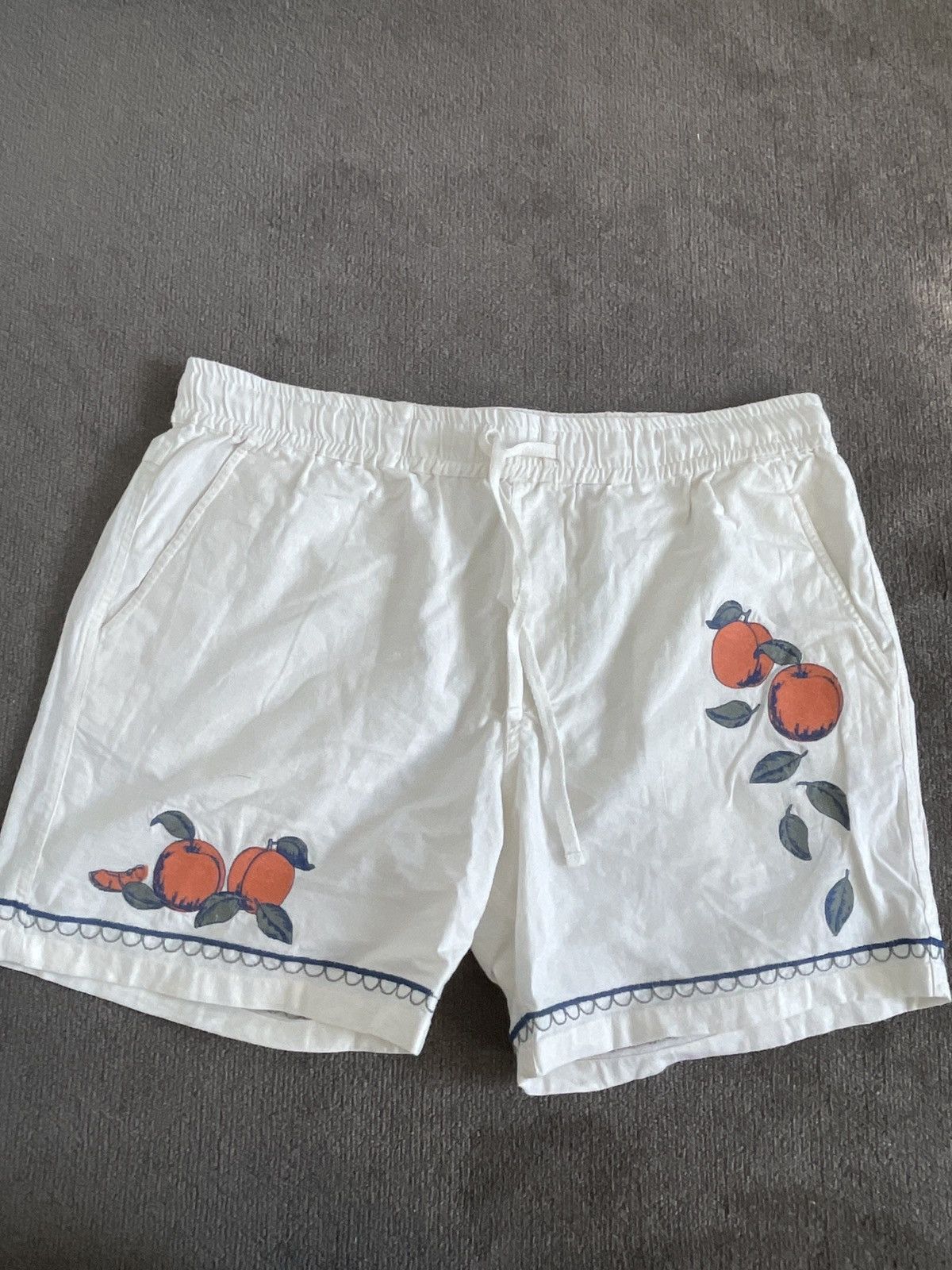 Cotton On Cotton On White Shorts with Orange Design Size US 37 - 1 Thumbnail