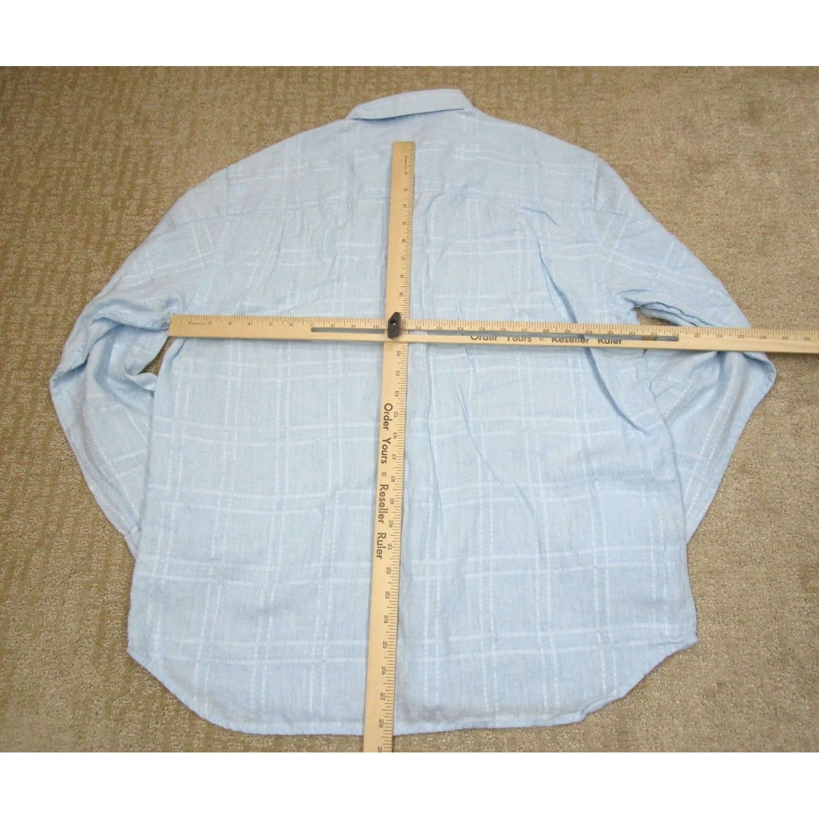 Tommy Bahama Tommy Bahama Shirt Men Large Blue Linen Long Sleeve Button Down Casual Plaid Pattern Regular Knit? Size US L / EU 52-54 / 3 - 4 Thumbnail