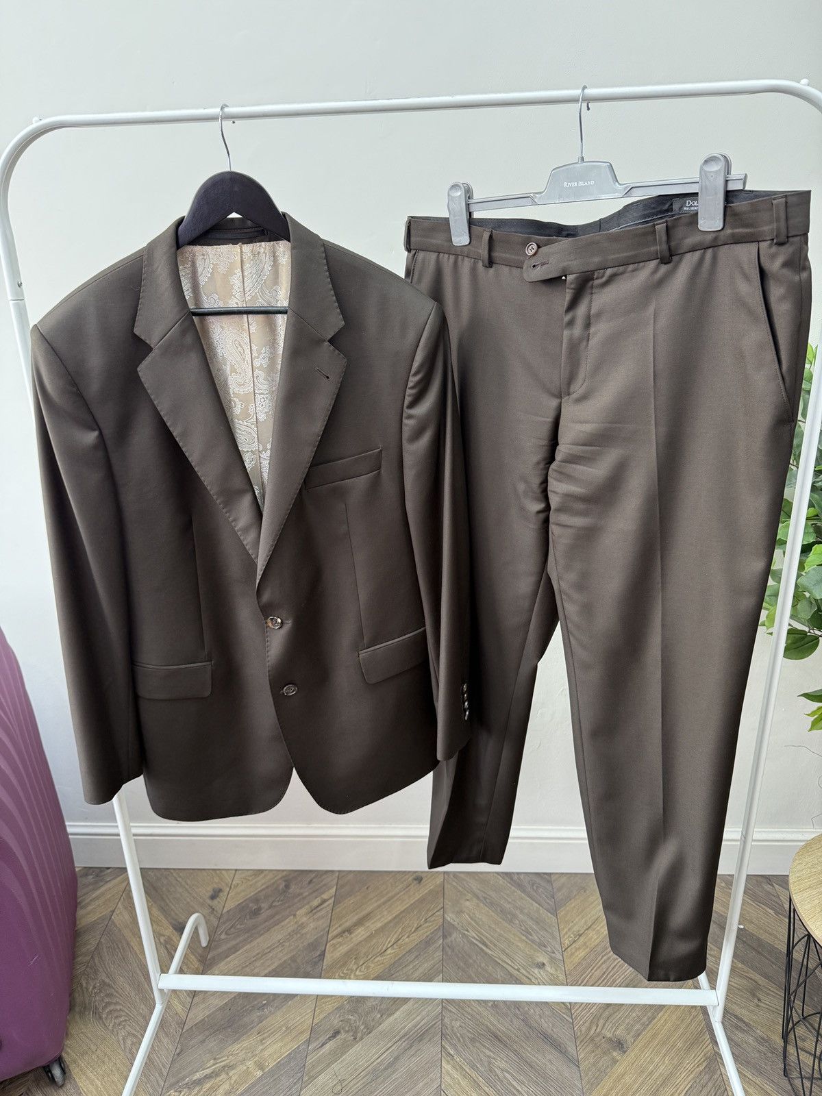 Other Vintage Dolzer Bespoke Brown Vitale Barberis Canonico suit Size 52R - 1 Thumbnail