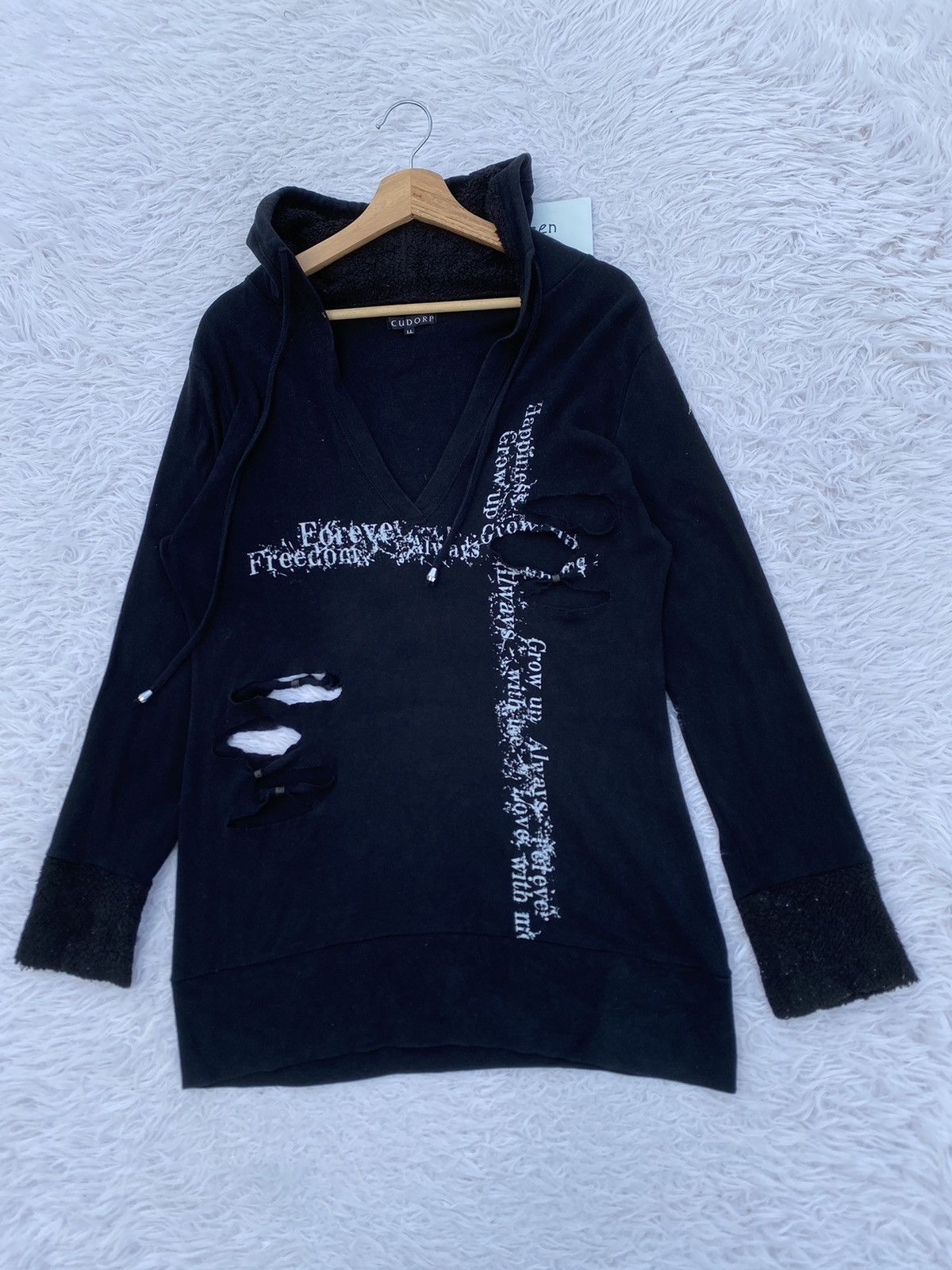 Japanese Brand Rare Vintage Japanese Brand Punk Design Hoodie Size L / US 10 / IT 46 - 3 Thumbnail