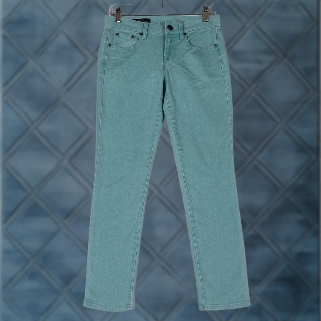 J.Crew J. Crew Toothpick Ankle Jeans Womens 26 Mint Green Mid Rise Stretch Denim Size 26" / US 2 / IT 38 - 1 Thumbnail