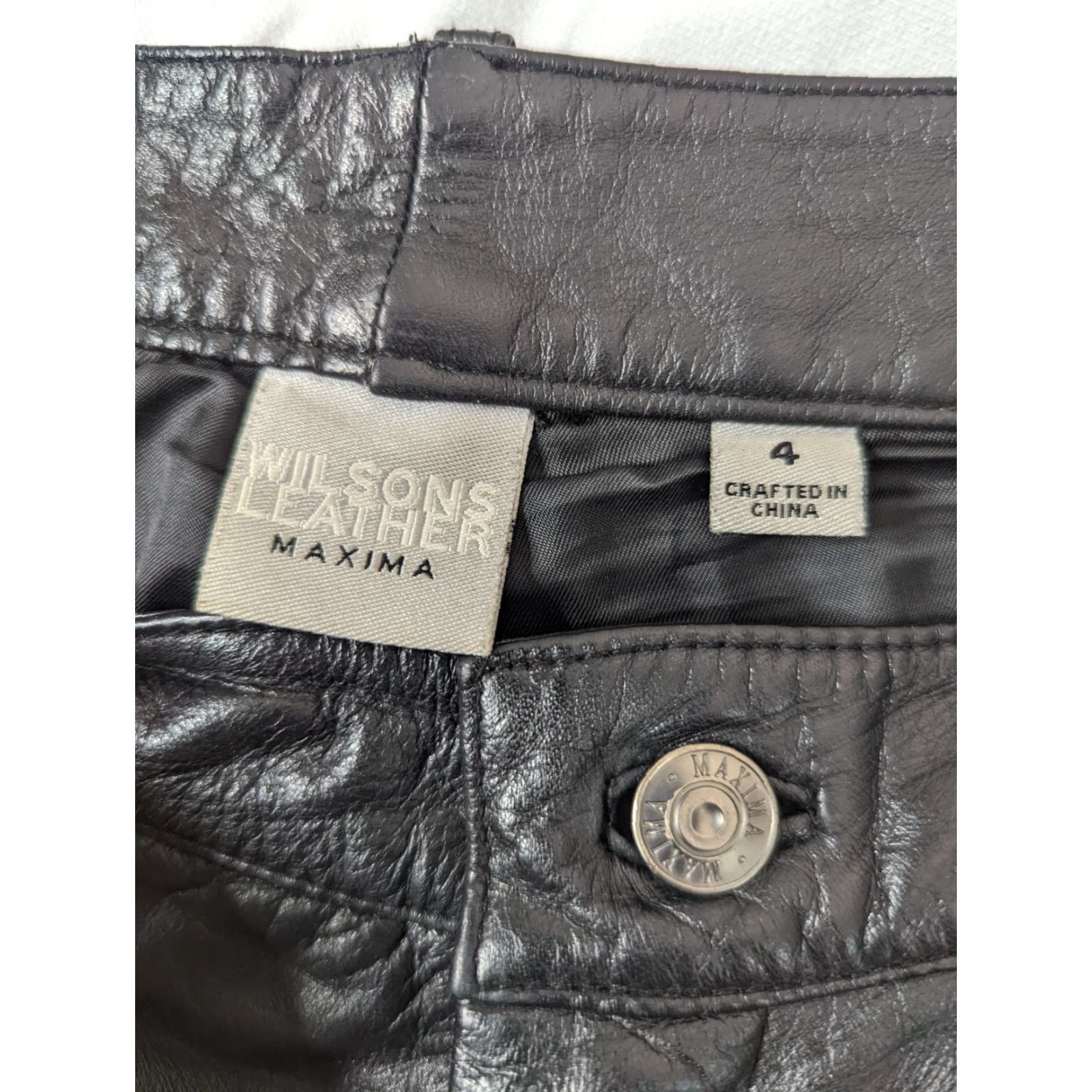 Vintage VINTAGE Wilsons Leather Black Straight Leg Pants 4 Mid Rise 28x31 Womens Dress Pants Mens Womens Size 27" / US 4 / IT 40 - 3 Thumbnail
