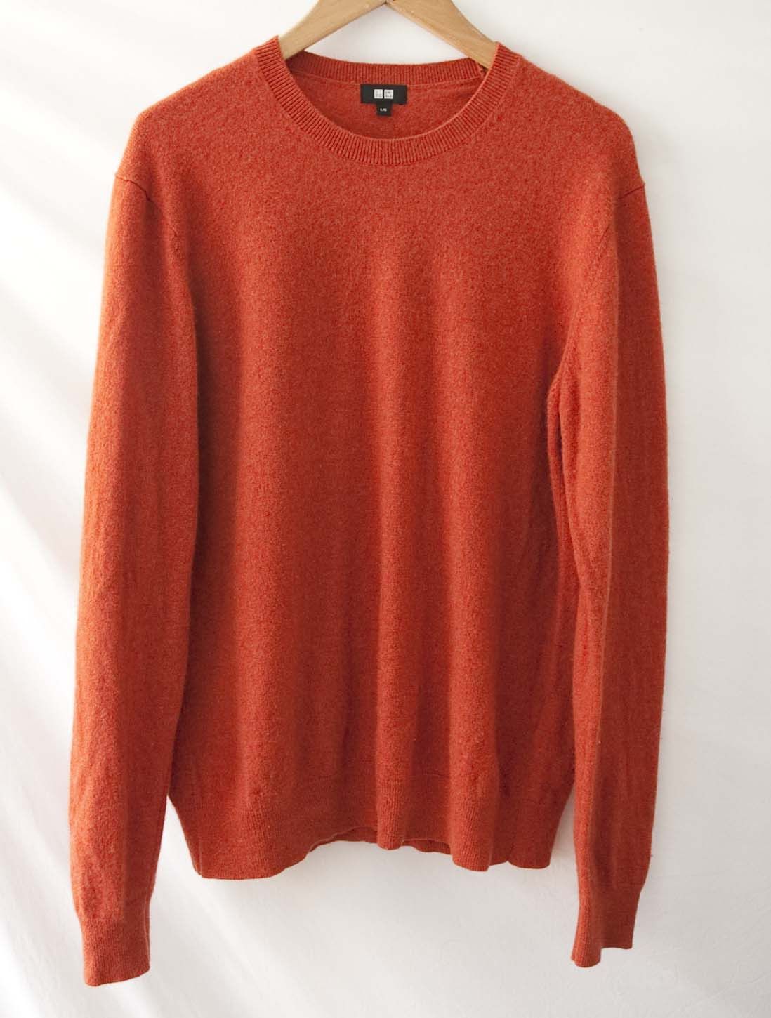 Uniqlo Uniqlo Sweater 100% Cashmere Size L Orange Size US L / EU 52-54 / 3 - 1 Thumbnail