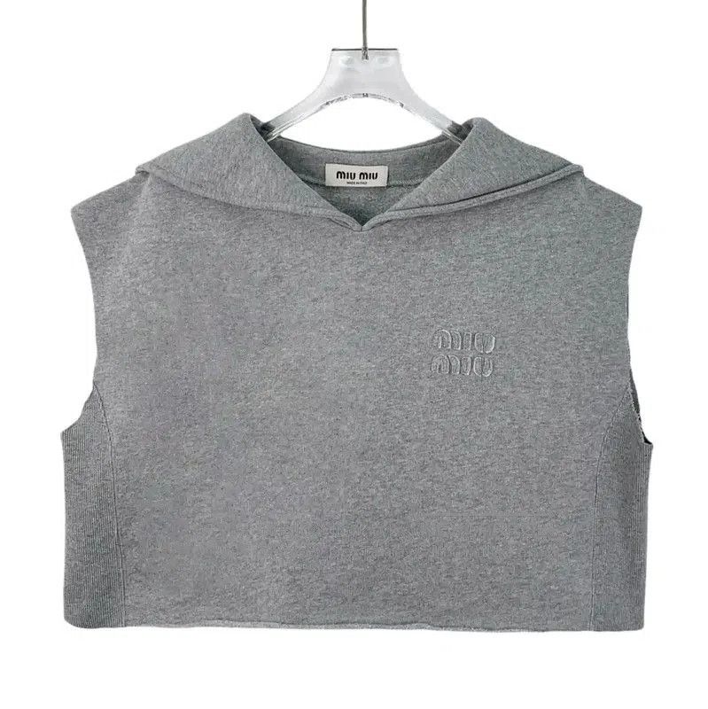 Miu Miu Miu Miu Gray Cotton Women's Crop Hoodie . Size XS / US 0-2 / IT 36-38 - 1 Thumbnail