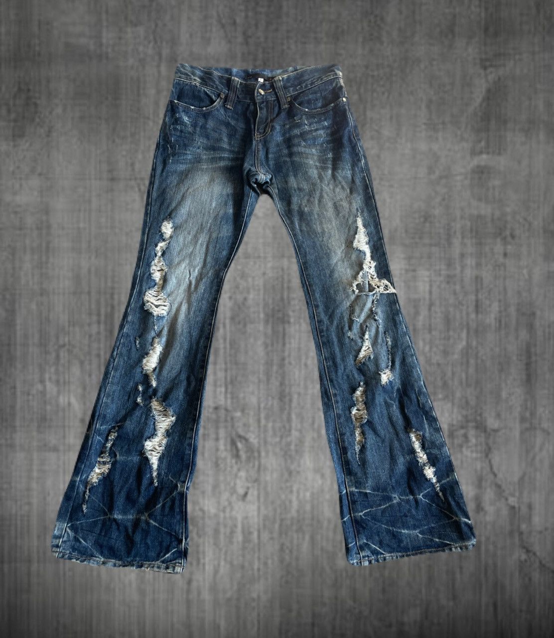 If Six Was Nine 2000s NYLAUS Vkei Flared Bootcut Stud Jeans