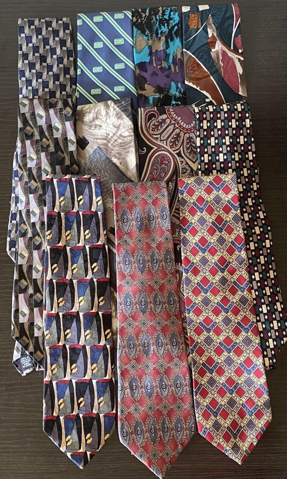 Other 100% All Silk NeckTies Vintage Cocktail Geometric Pattern Size ONE SIZE - 1 Thumbnail