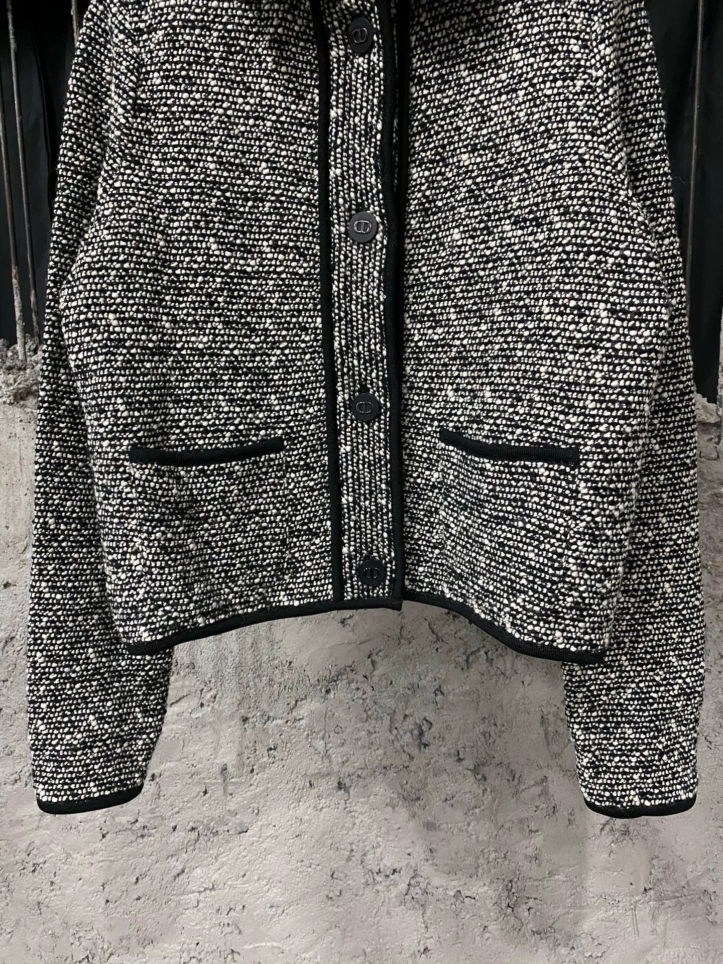 Dior Dior Black & White Woven Wool Chanel-style Jacket Size M / US 6-8 / IT 42-44 - 5 Thumbnail