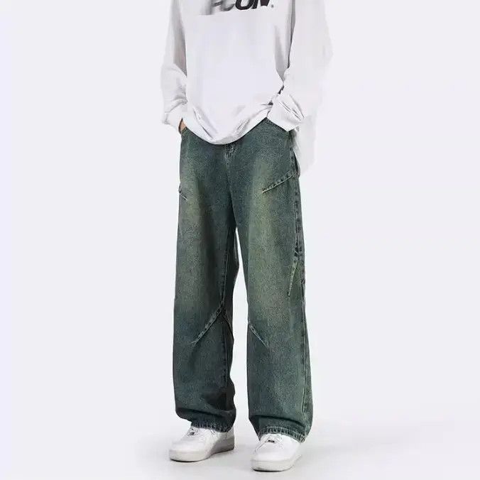 Japanese Brand Loose fitting straight leg wide leg jeans Size US 32 / EU 48 - 6 Thumbnail