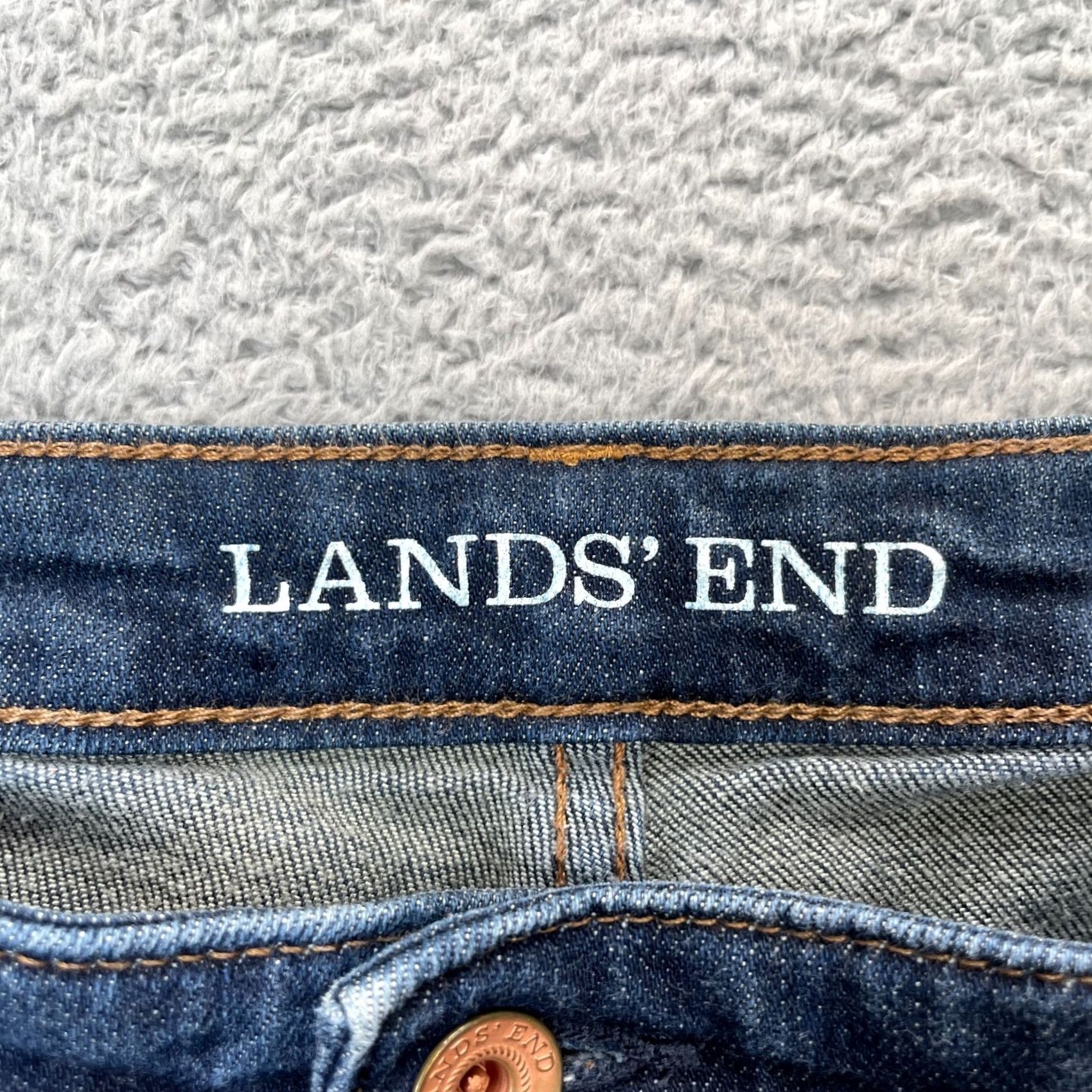 Lands' End Lands' End Jeans Womens 14P Blue Slim Leg Denim Stretch Cotton 5-Pocket Zip Button Logo City Preppy Size 24" / US 00 / IT 34 - 3 Thumbnail