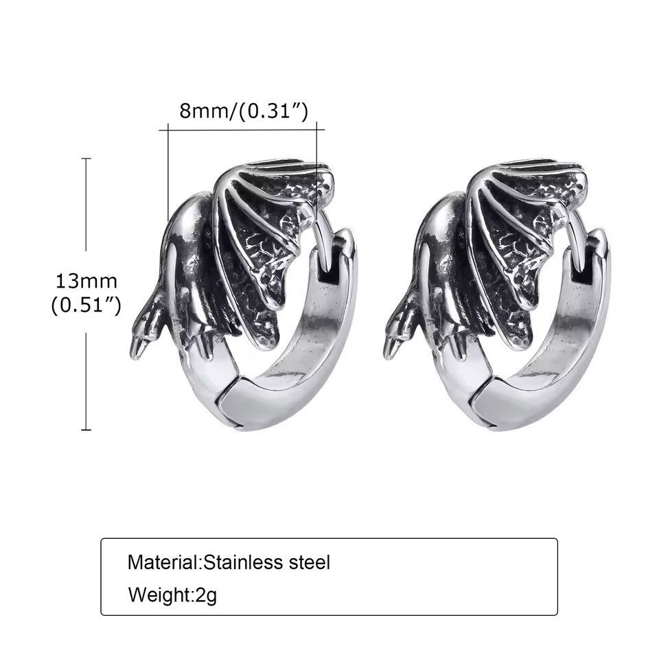 Jewelry × Vintage Gothic Wings Shaped Earrings Size ONE SIZE - 4 Thumbnail