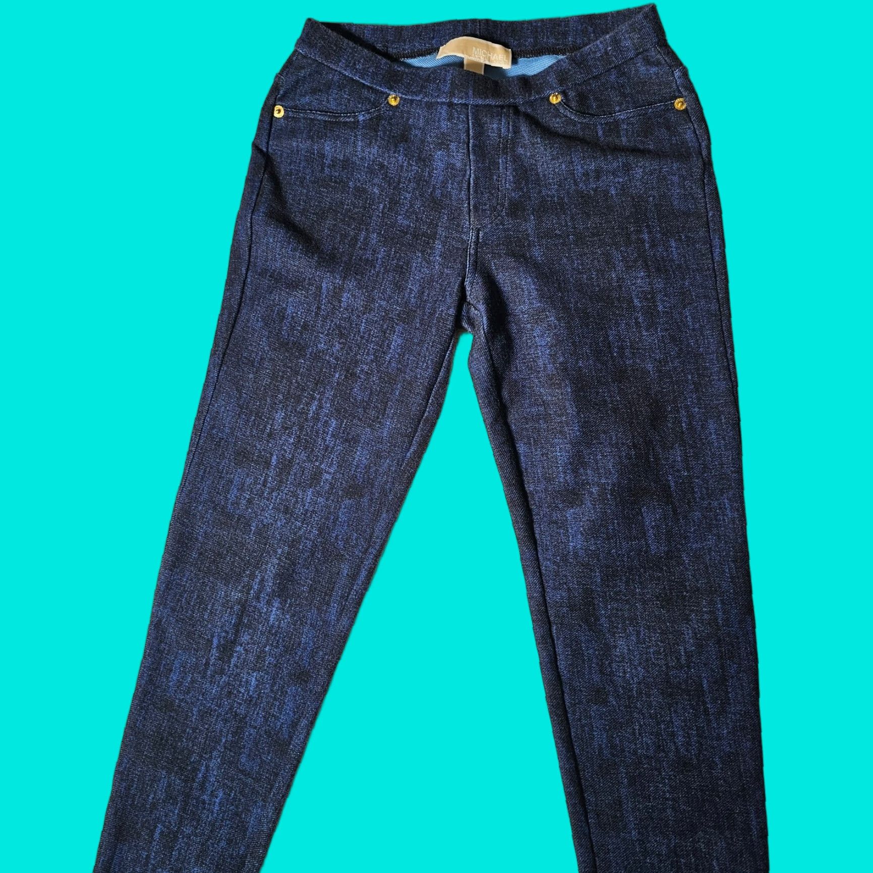 Michael Kors Michael Kors Pants Women's Petite Blue Navy Elastic Waist Pull-On Pants Skinny Size 24" / US 00 / IT 34 - 1 Thumbnail