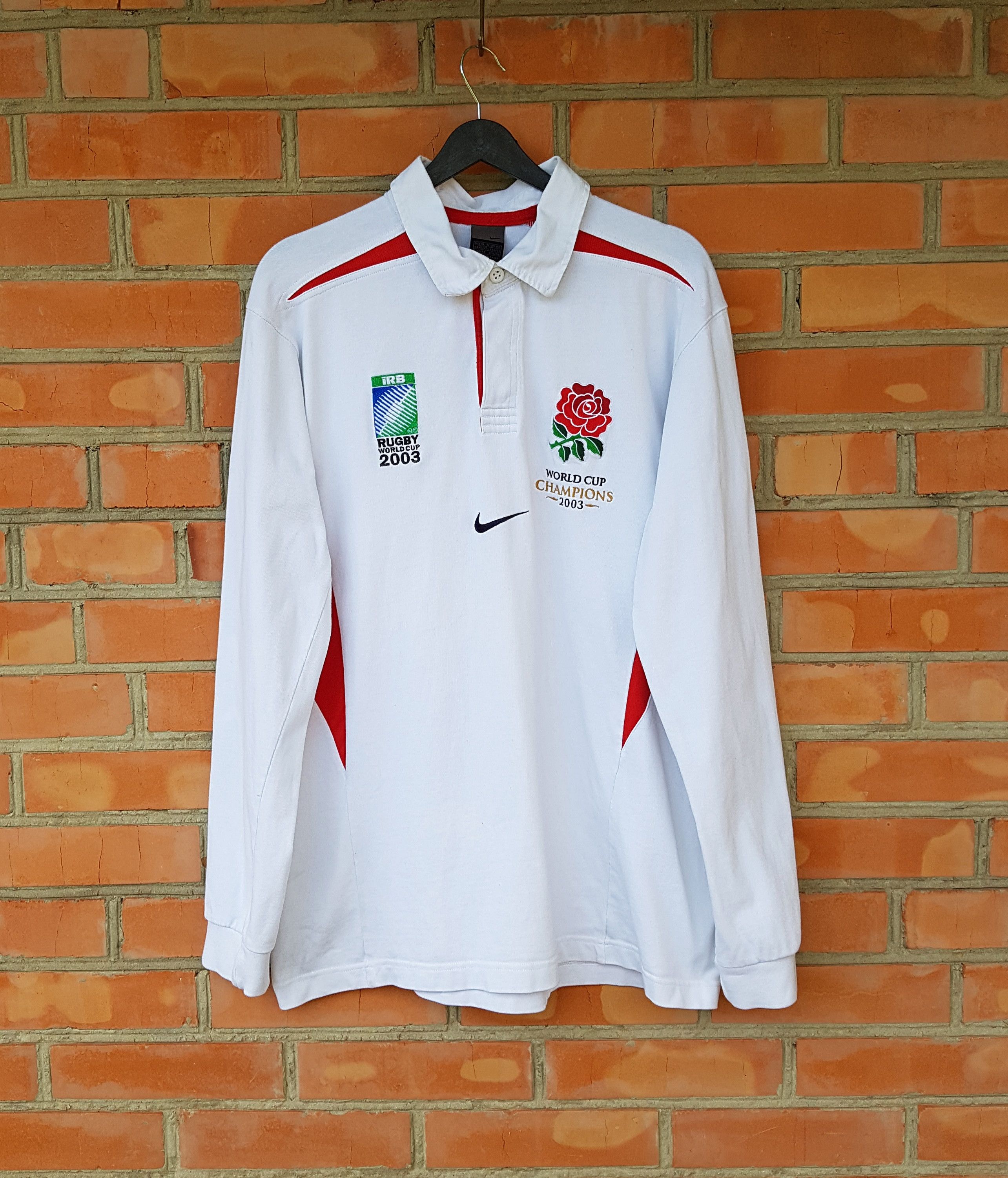 Nike England Rugby Shirt World Cup 2003 Jersey Long Sleeve