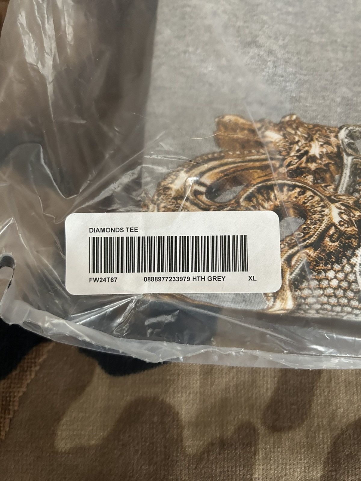 Supreme Supreme Diamonds Heather Grey XL FW24 Size US XL / EU 56 / 4 - 4 Thumbnail