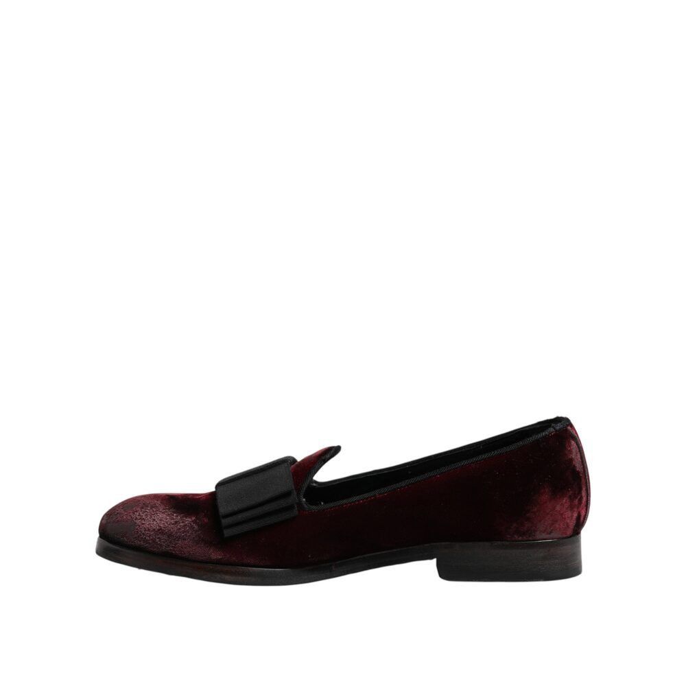 Dolce & Gabbana Dolce & Gabbana Red Velvet Men Slip On Loafers Dress Shoes Size US 7 / EU 40 - 5 Thumbnail