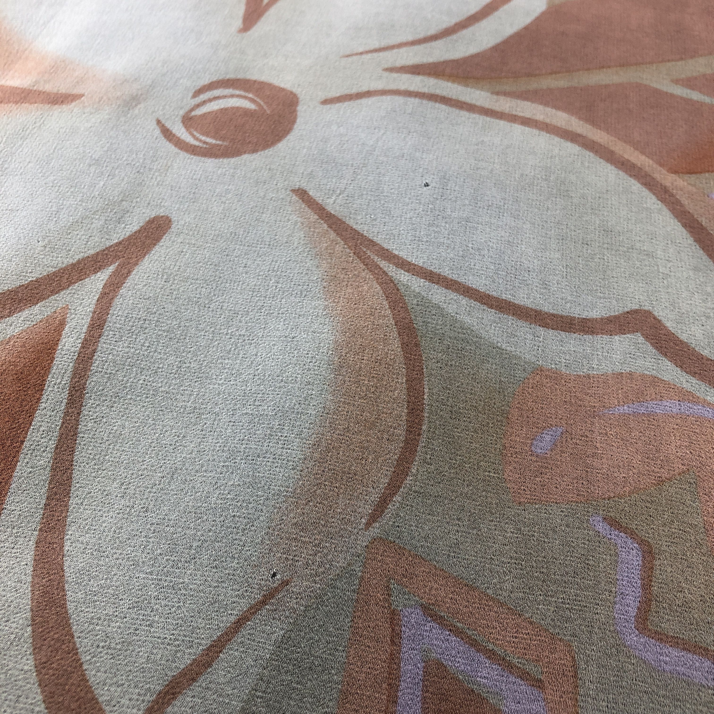 Vintage Gianni Accardi Floral Hand Rolled Silk Scarf M1078 Size ONE SIZE - 10 Thumbnail