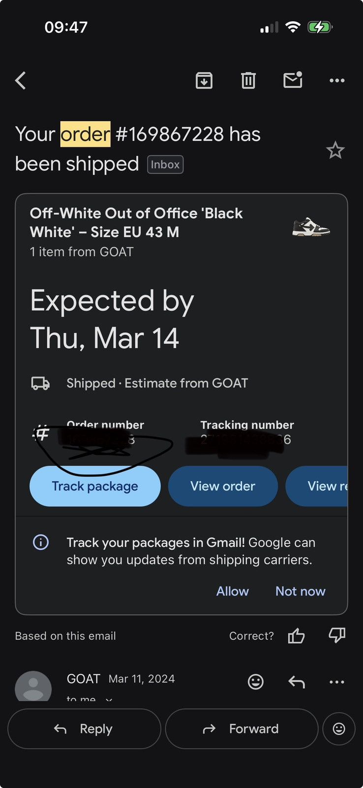Off-White Offwhite Out of Office ‘Black and White’ Size US 10 / EU 43 - 10 Thumbnail