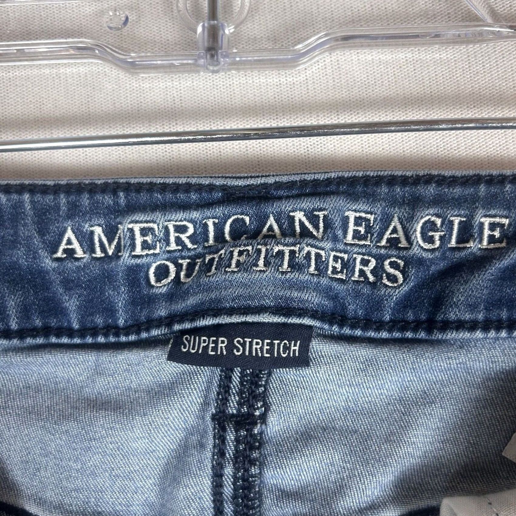 American Eagle Outfitters VINTAGE American Eagle Super Stretch Jegging Jeans Womens 00 Distressed Raw Hem AEO Jeans Slim Regular Low Rise Mens Girls Womens Size 25" / US 0 / IT 36 - 3 Thumbnail