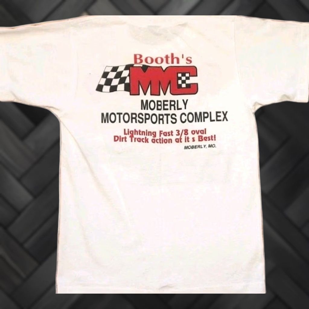 VINTAGE Booth's MOBERLY Motorsports Complex T Shirt Sz M CAR RACING USA MISSOURI Vintage