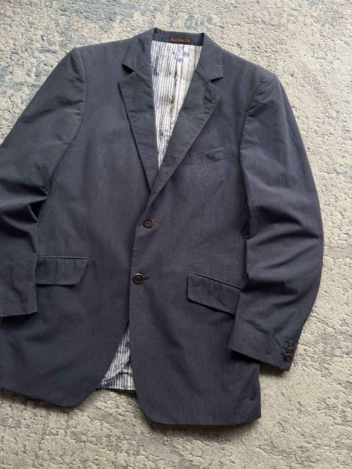 Etro Etro Navy Striped cotton Blazer Size 52 italy Size 52R - 2 Thumbnail