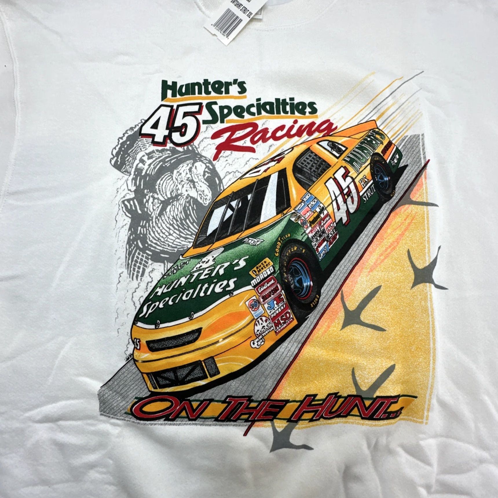 VINTAGE Hunters Specialties Racing #45 XXL Sweatshirt NWT USA Made - On The Hunt