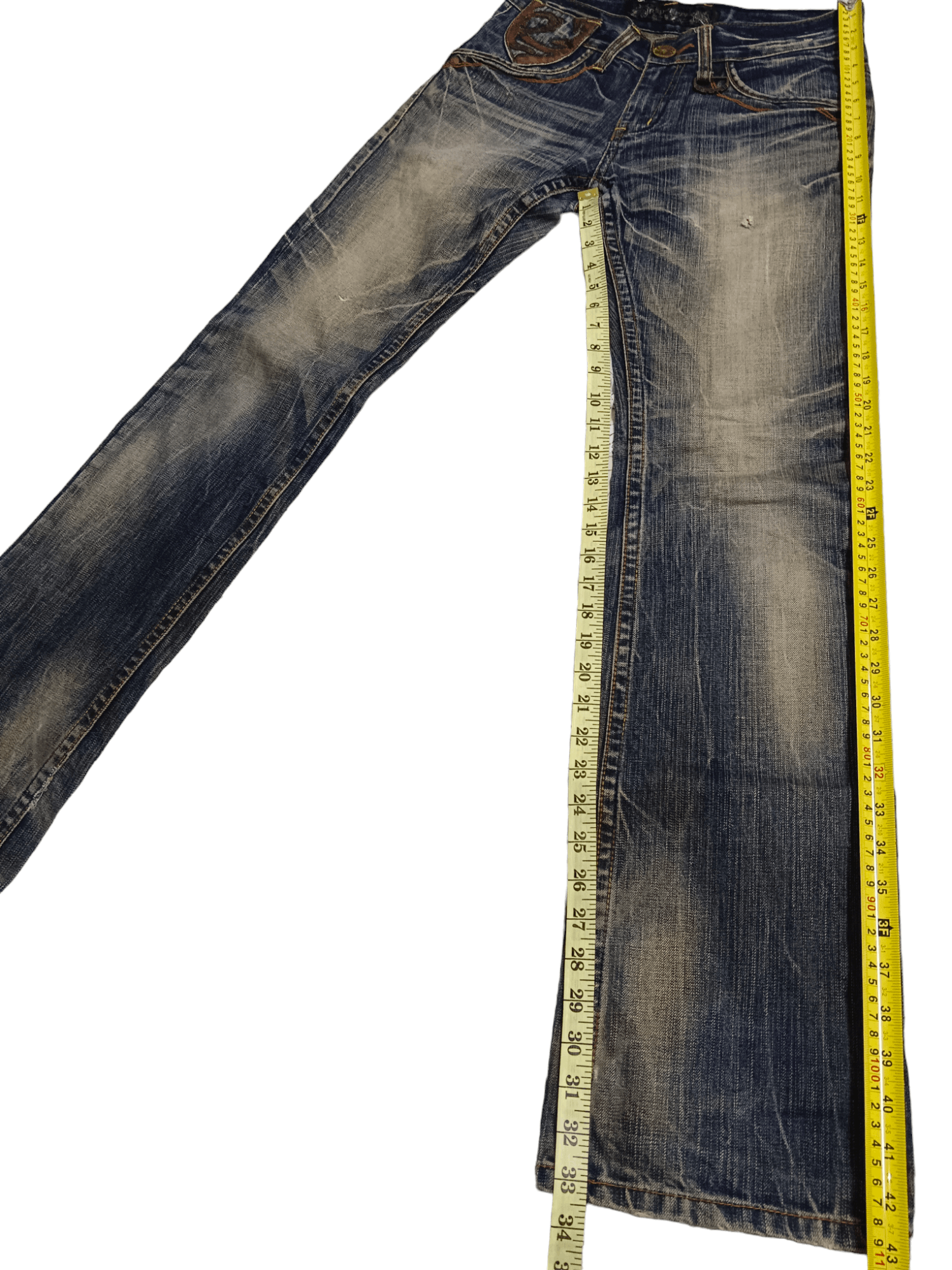If Six Was Nine × Japanese Brand × Le Grande Bleu (L.G.B.) Redpepper Seditionaries Rusty Distressed Flare Jeans Size US 28 / EU 44 - 9 Thumbnail