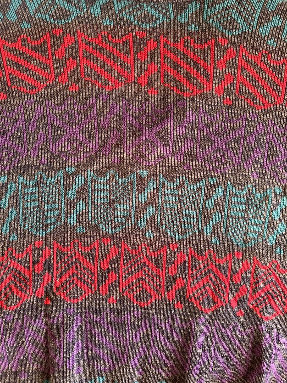 Vintage 90s Main Event Pattern V-Neck Sweater Size US XL / EU 56 / 4 - 5 Thumbnail