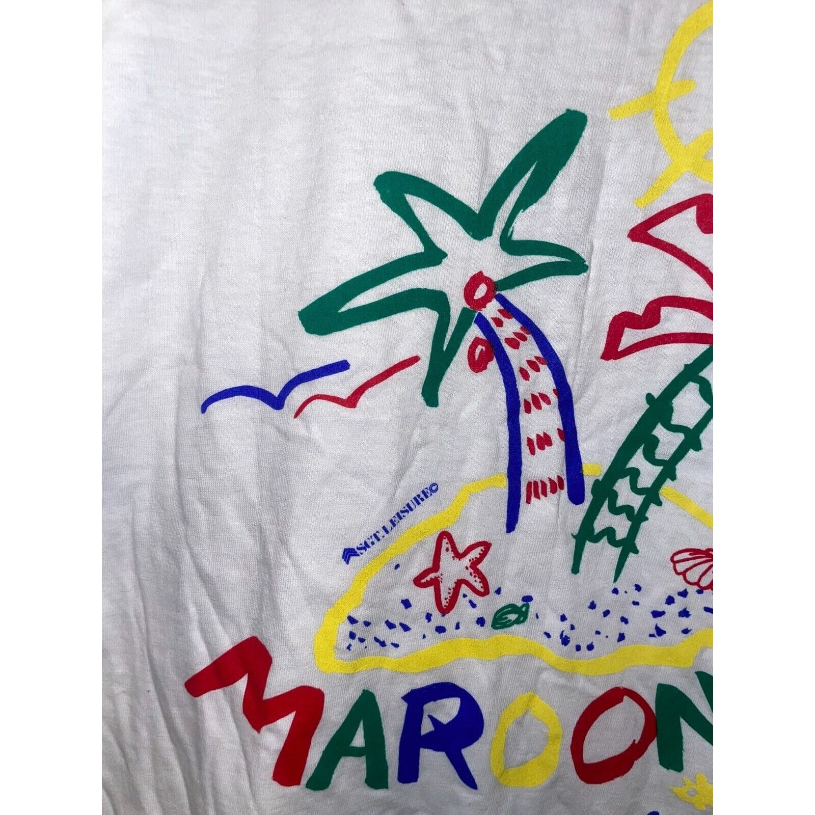 Vintage Vintage Tropical Beach Marooned Sun Valley White L Shirt 80s Size US L / EU 52-54 / 3 - 3 Thumbnail