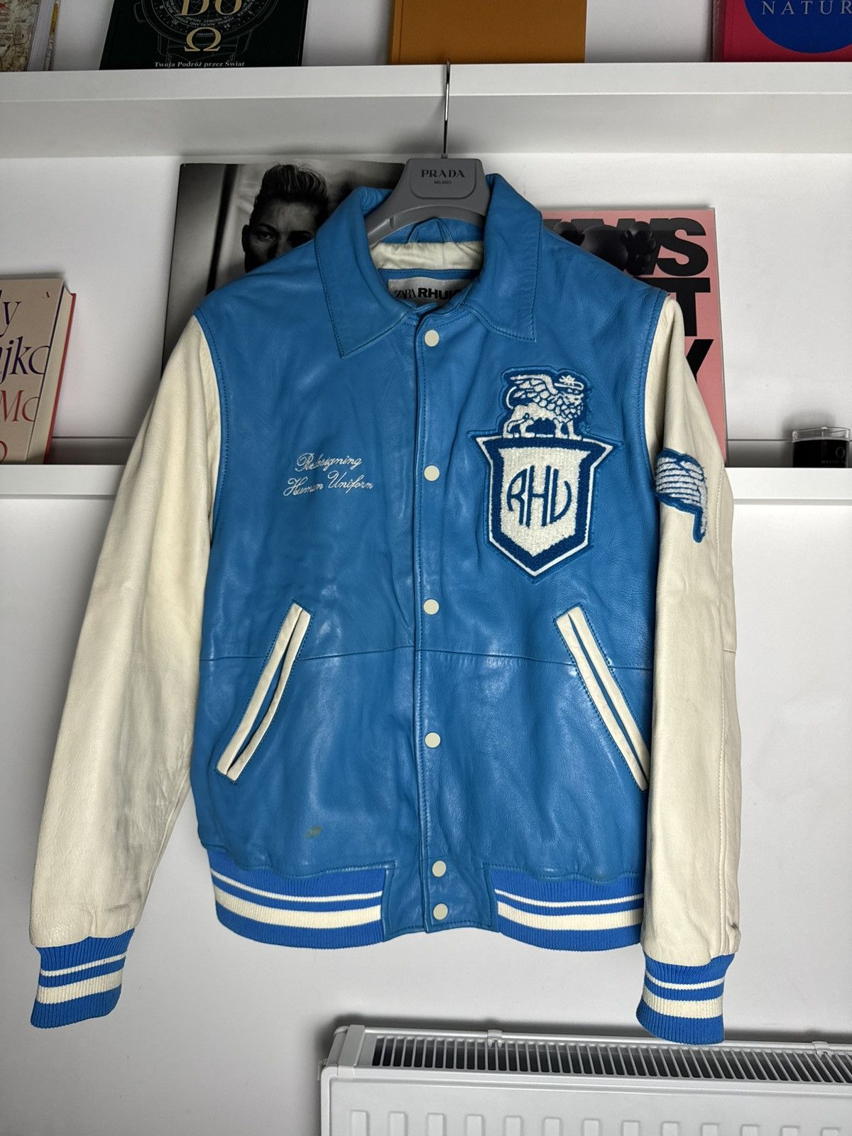 Rhude × Zara Rare Rhude x Zara 100% sheep Leather Baseball varsity jacket Size US L / EU 52-54 / 3 - 1 Thumbnail