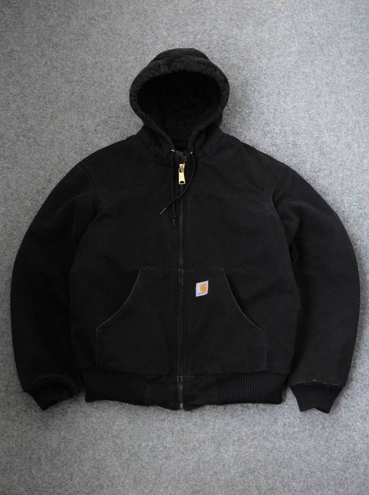 Carhartt Active Jac Jacket Coat Duck Canvas Hooded Made in