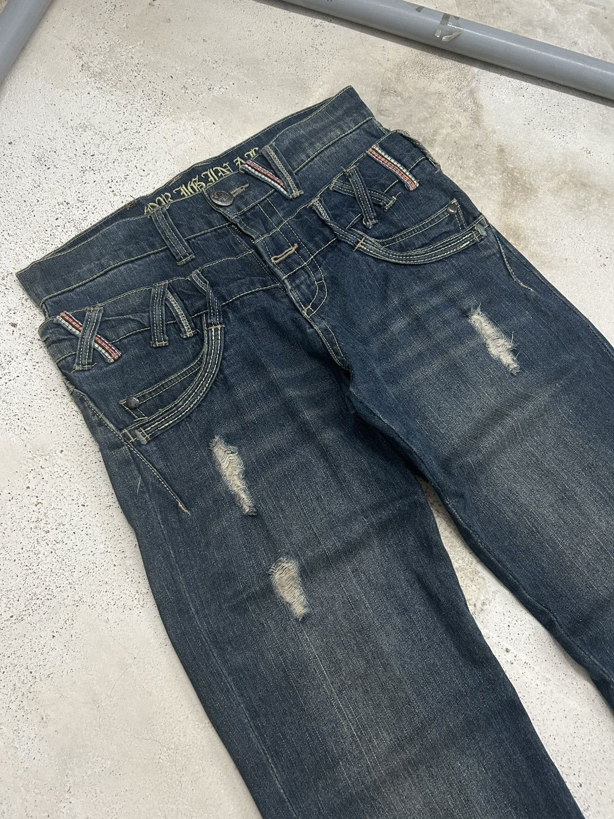 Le Grande Bleu (L.G.B.) Baggy Pants Double Waist Style Original Jeans Brand Size US 31 - 5 Thumbnail