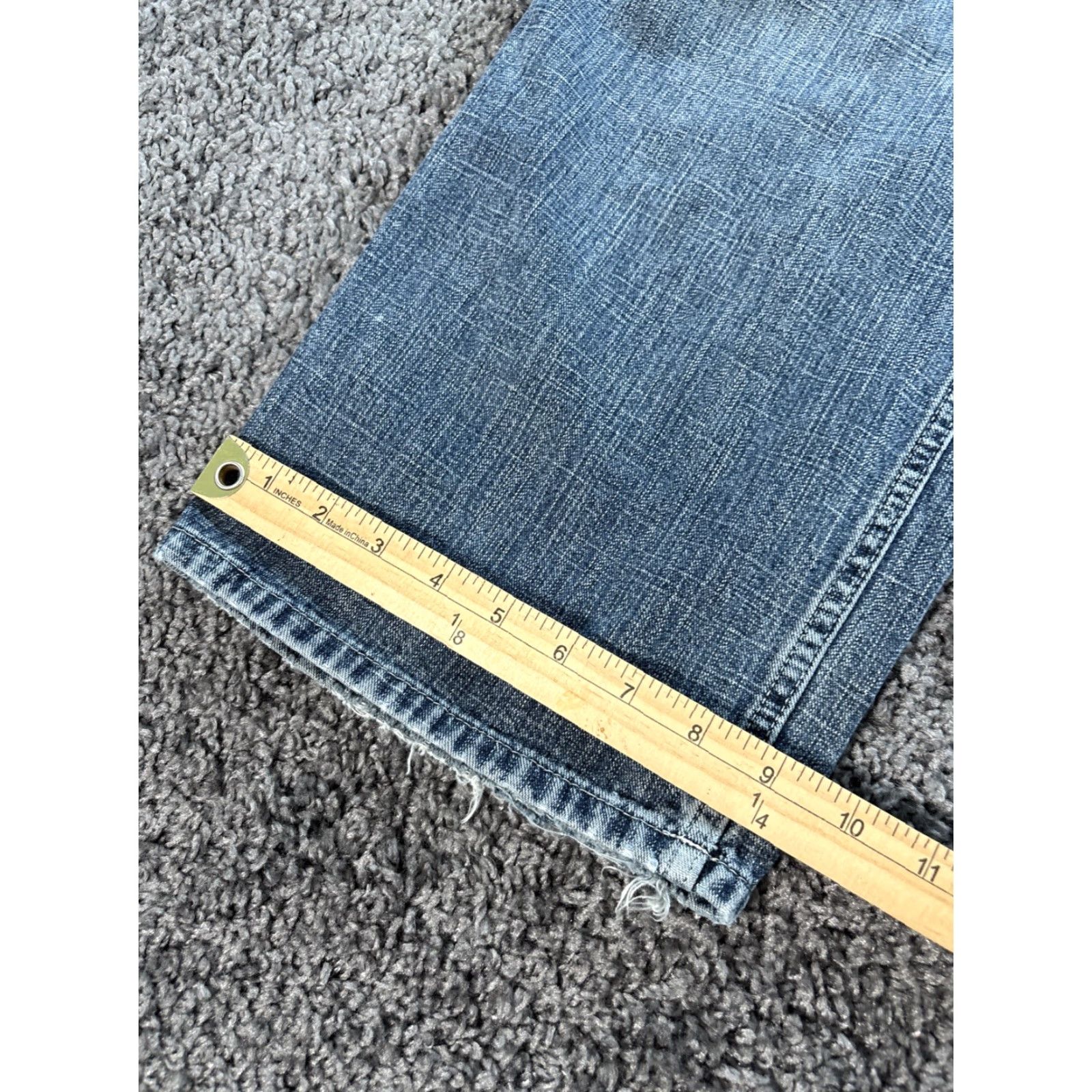 Vintage Urban Pipeline Jeans Men Relaxed Baggy 34x34 Denim Blue Bootcut Regular Inseam 34 Rugged Carpenter Cotton Denim Pants Size US 34 / EU 50 - 3 Thumbnail