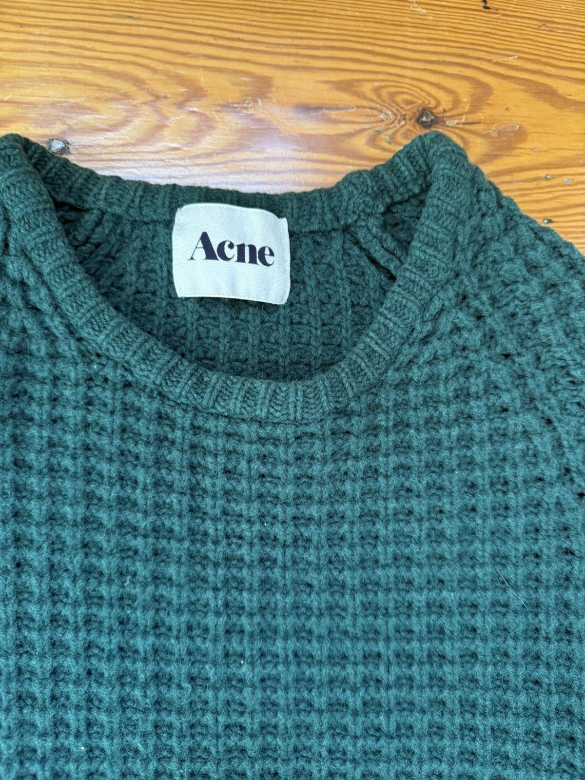 Acne Studios Acne Studios Waffle Knit Green Sweater AW/12 Size US S / EU 44-46 / 1 - 5 Thumbnail