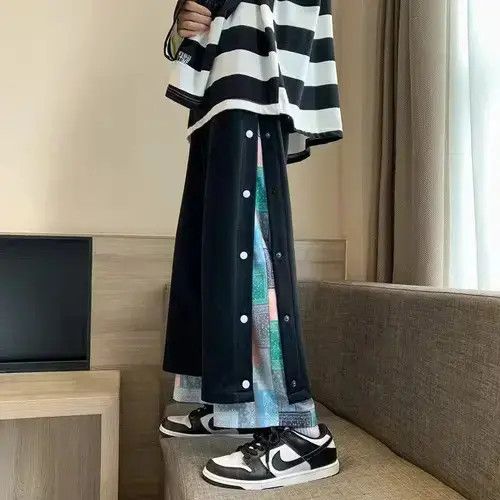 Other Harajuku Casual Wide Men Streetwear Patchwork Sweatpants Size US 32 / EU 48 - 4 Thumbnail