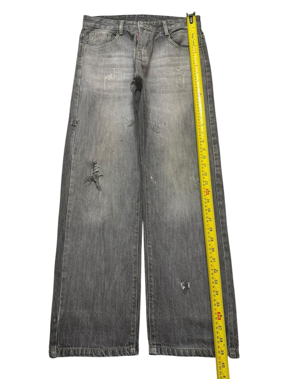 JNCO Vintage Y2K Japanese Brand Grey Faded Wash Distress Loose Size US 30 / EU 46 - 9 Thumbnail