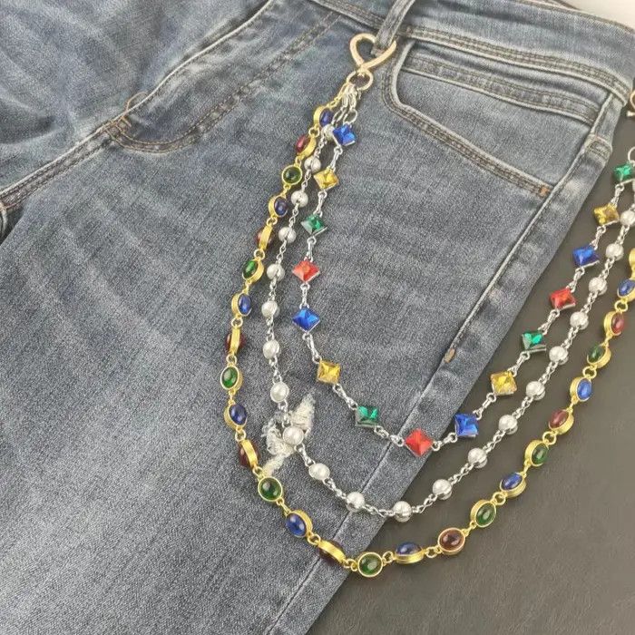 Jewelry 3 Layer Long Wallet Chain Waist Pants Size ONE SIZE - 3 Thumbnail