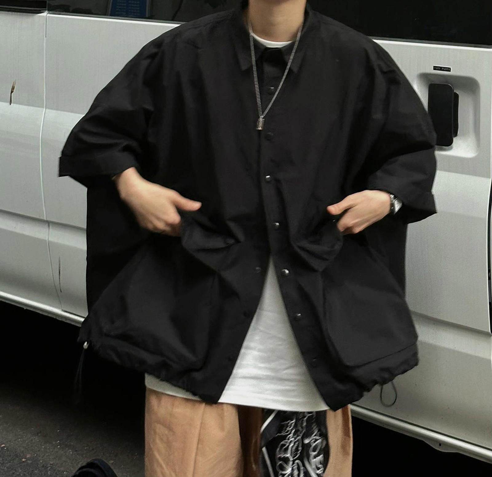 Other Japanese Style Black Oversized Shirt Jacket Size US M / EU 48-50 / 2 - 2 Thumbnail