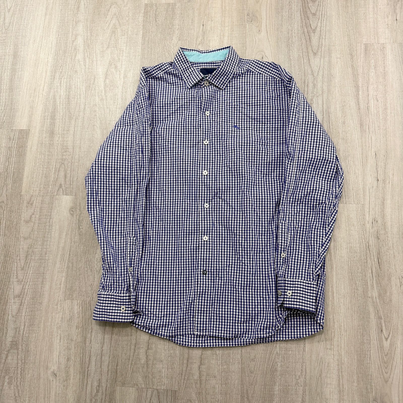 Tommy Bahama Tommy Bahama Button Shirt Men's Large Purple White Gingham Size US L / EU 52-54 / 3 - 1 Thumbnail