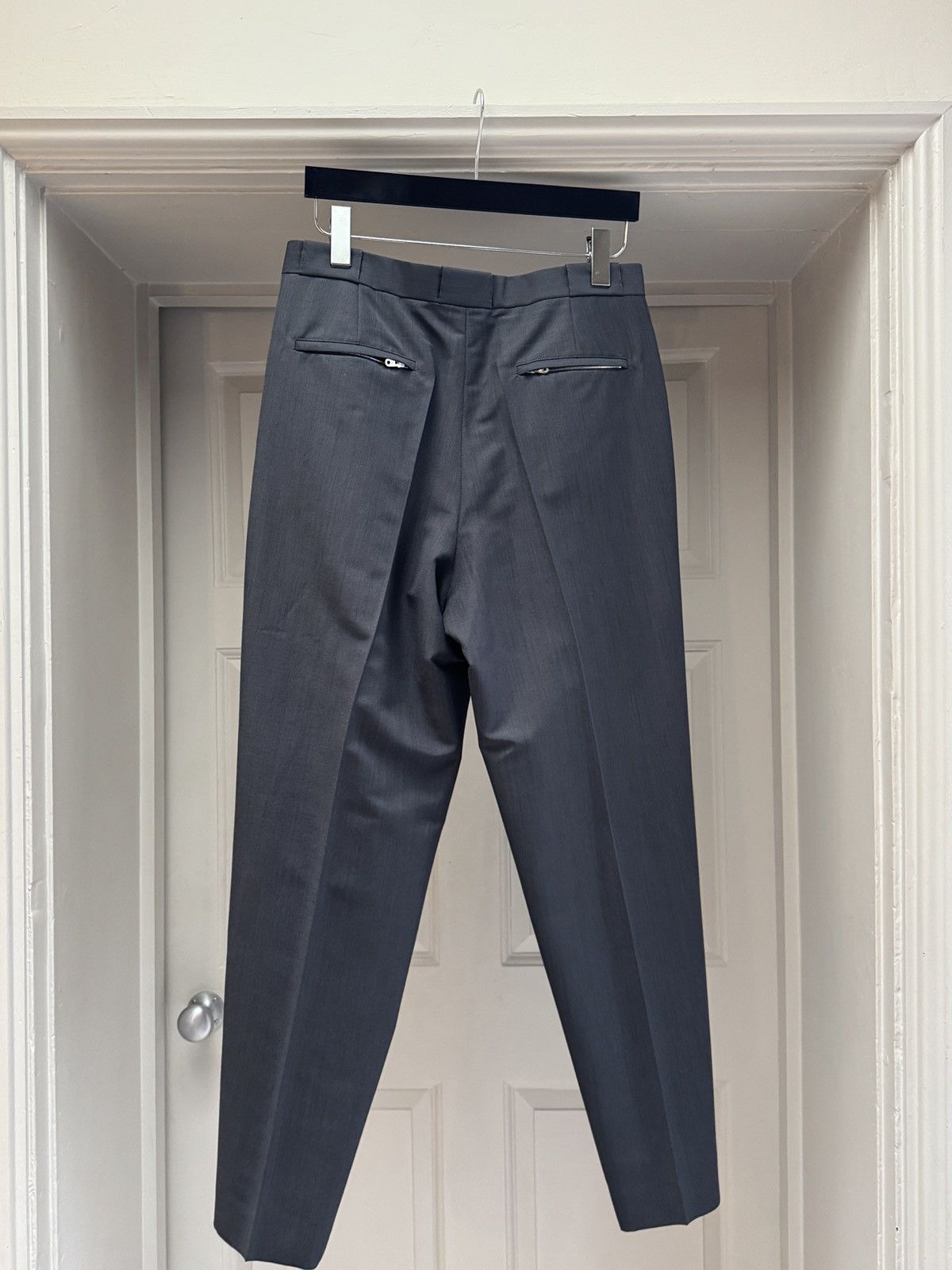 The Row The Row Mens Zipped Pocket Wool Mohair Trousers Grey US 30 Size US 30 / EU 46 - 4 Thumbnail