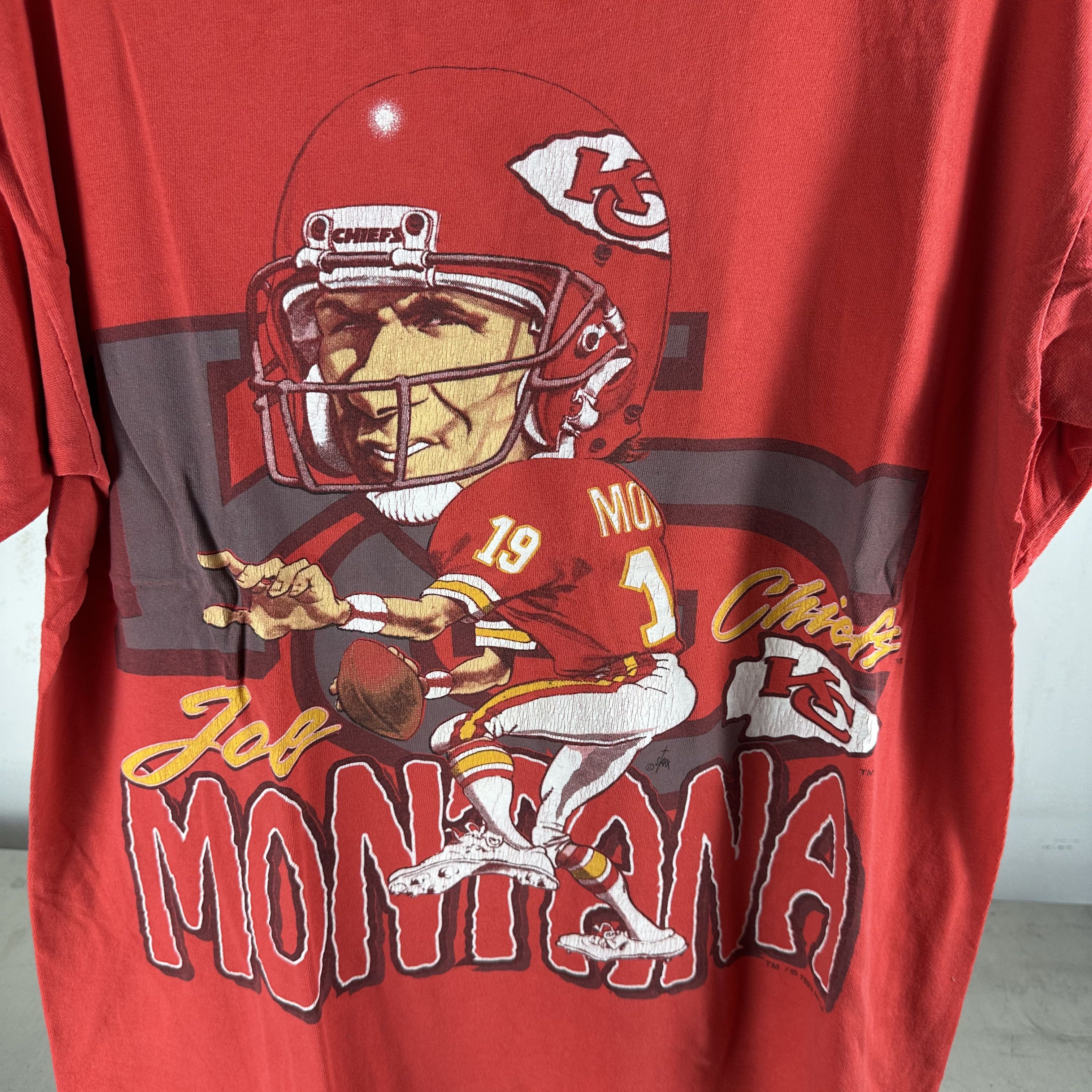 Vintage 1993 Joe Montana Kansas City Chiefs NFL Caricature T-Shirt Size US XL / EU 56 / 4 - 2 Thumbnail