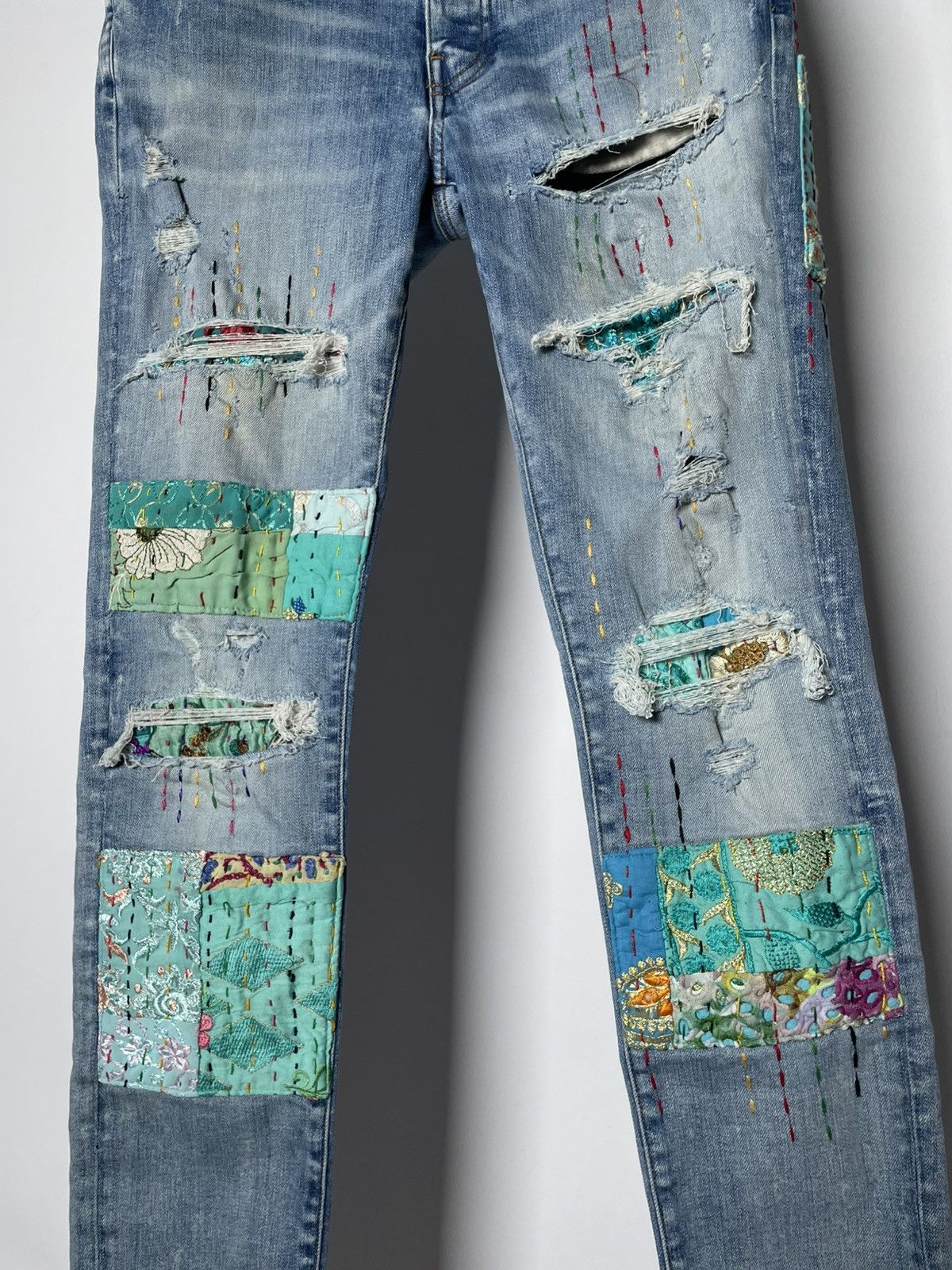 Amiri Amiri Quilted Artpatch Patchwork Jeans Size US 31 - 3 Thumbnail