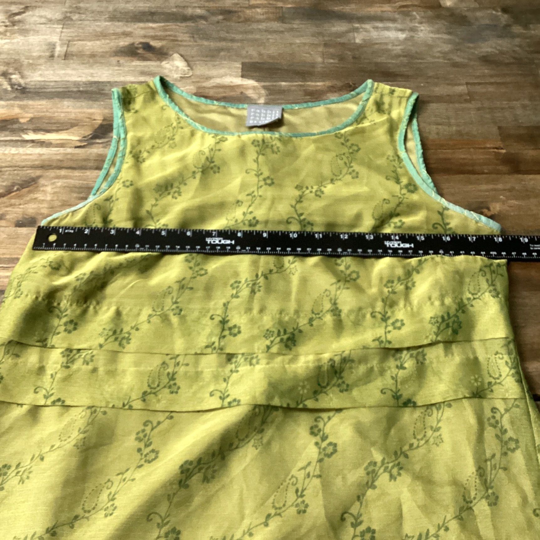 Vintage VINTAGE Rabbit Rabbit Rabbit Designs Dress Sleeveless Green Floral Tiered 10 M Woman Size L / US 10 / IT 46 - 7 Thumbnail