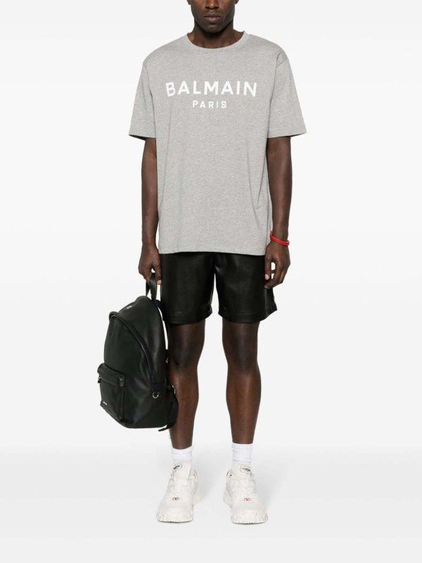 Balmain o1s1wg110925 Logo Print Cotton T-Shirt in Grey Size US XL / EU 56 / 4 - 3 Thumbnail