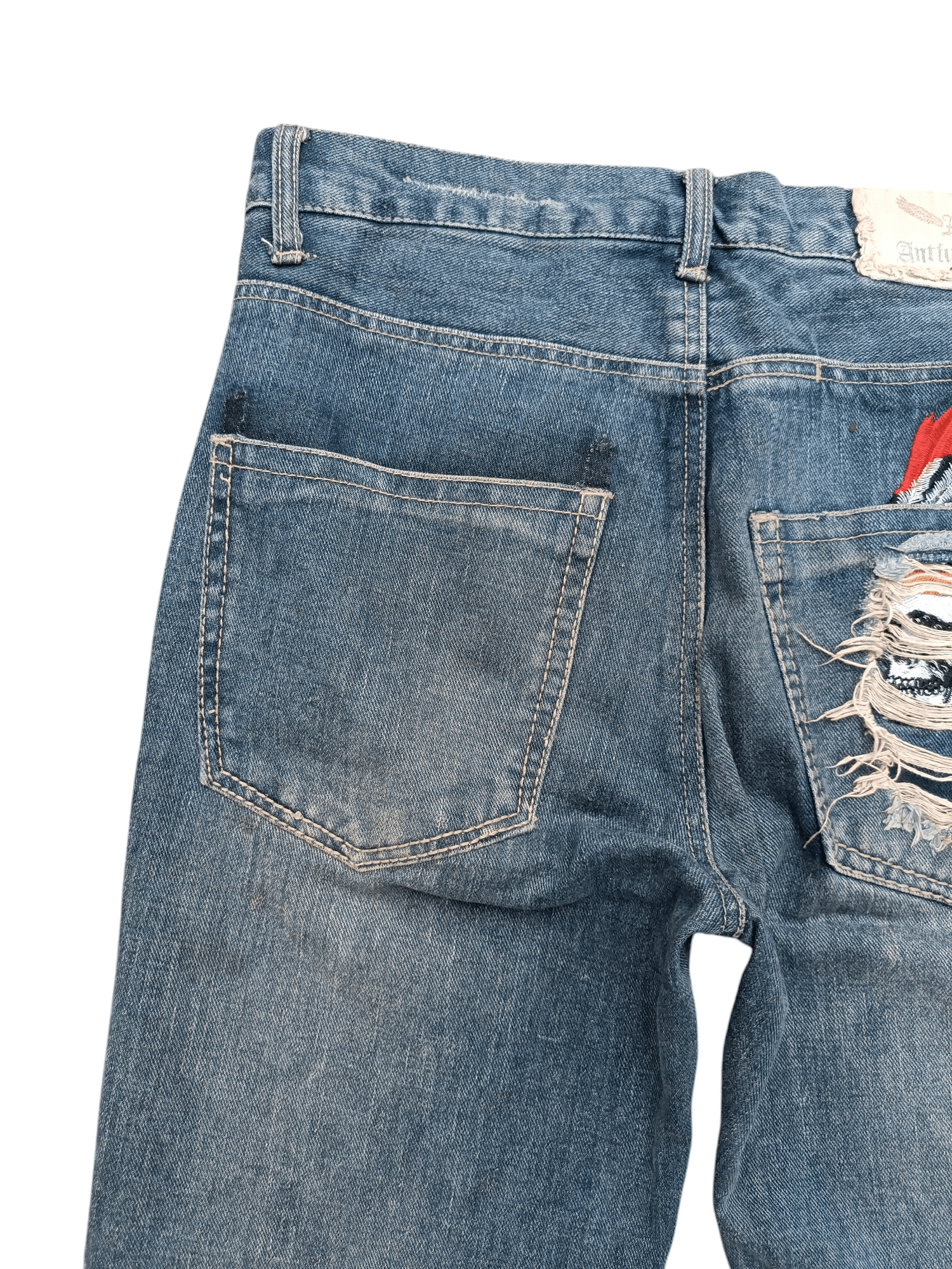 Japanese Brand Flare Distressed Jeans Antful Nylaus Embroidery Jeans Size US 32 / EU 48 - 9 Thumbnail